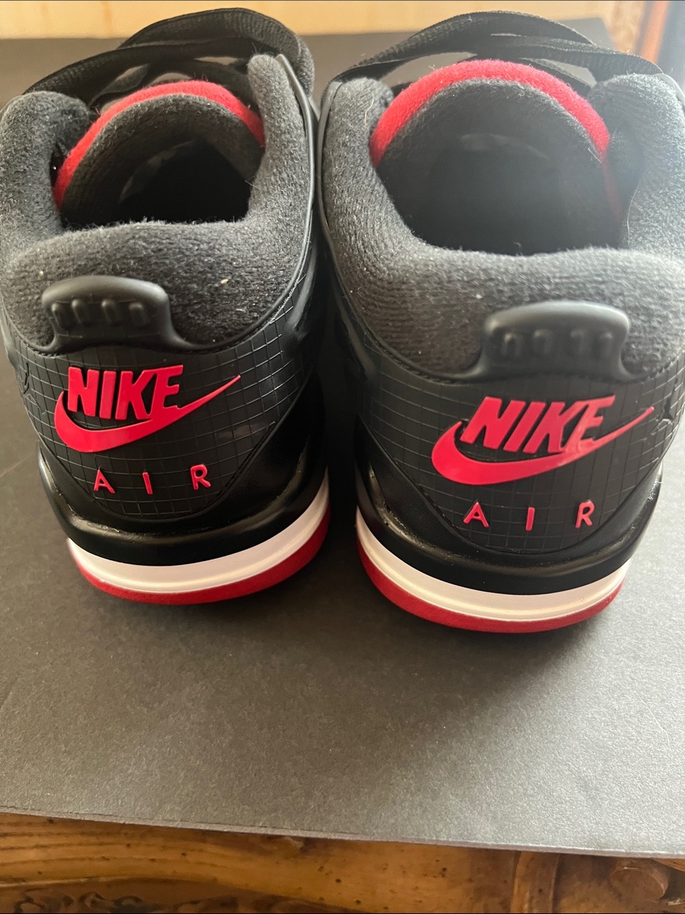 Nike Black and Red Retro Air Heel Sneakers